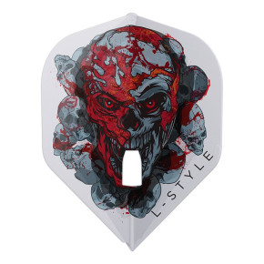 Ailette moulée L-Style Ryan Searle V4 PRO L1 Clear White design skull.