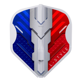 Ailette L-Style V-Series Type B Clear White aux couleurs bleu blanc rouge.