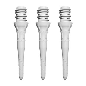 Trois pointes L-Style Premium ShortLip White 2BA au format court et rigide.