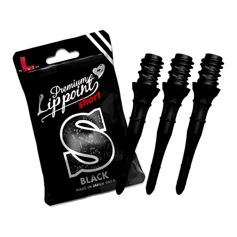 Sachet L-Style Lippoint Premium Short Black avec 30 pointes soft tip 2BA rigides.
