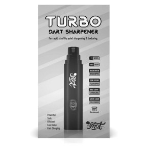 Packaging Shot Turbo Dart Sharpener pour affûtage des pointes steel tip.