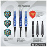 Set complet Shot Badlands Tova Soft Tip 20g avec fûts 90% tungstène, ailettes et shafts Koi Carbon.