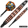 Zoom sur le fût Shot Rustin 20g Orange PCT avec grip Shark et forme bomber.