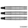 Fûts Shot Badlands Krush 20g alignés, forme missile et grip Shark pour cible électronique.