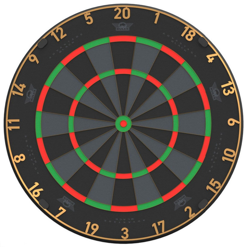 Visuel officiel Bull’s Advantage Black, cible de compétition au design noir et or.