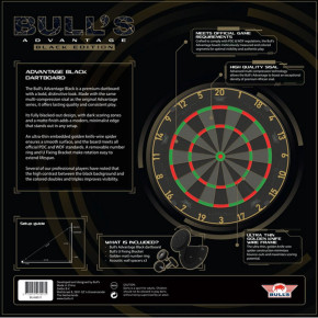 Vue de face de la Bull’s Advantage Black avec numéros dorés et sisal premium.