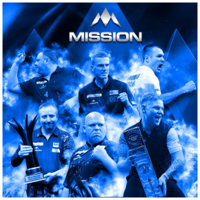 Mission Darts équipe des joueurs professionnels avec la cible Samurai 4 White Edition.