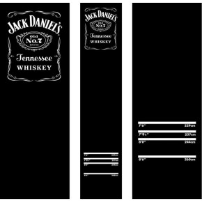 Tapis de fléchettes Jack Daniel's Deluxe avec dimensions officielles et repères de lancer réglementaires.