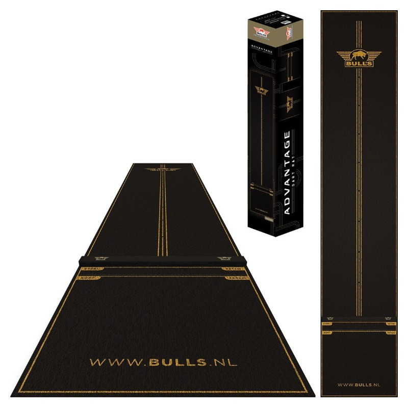 Packshots du tapis de fléchette BULL’S Advantage Carpet Dartmat + Oche 300x85 cm