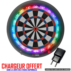Cible de fléchette électronique connectée en réseau Granboard 3S bleu, chargeur offert.
